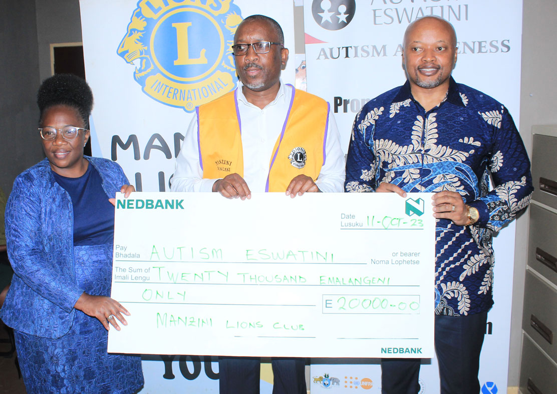 Manzini Lion’s Club donating E20,000.00 to Autism Eswatini